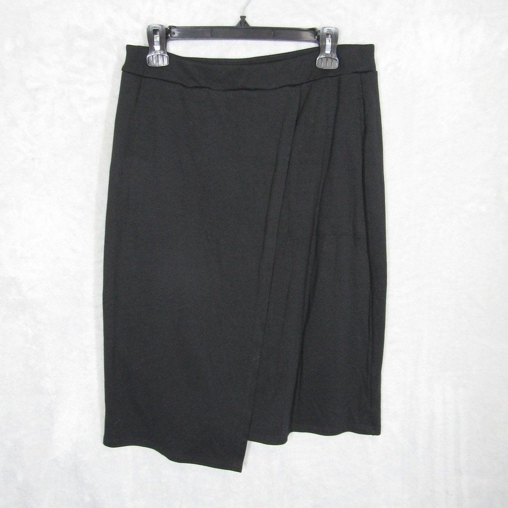 Eileen Fisher Skirt Women's Small S Black Tencel Lyocell Blend Faux Wrap